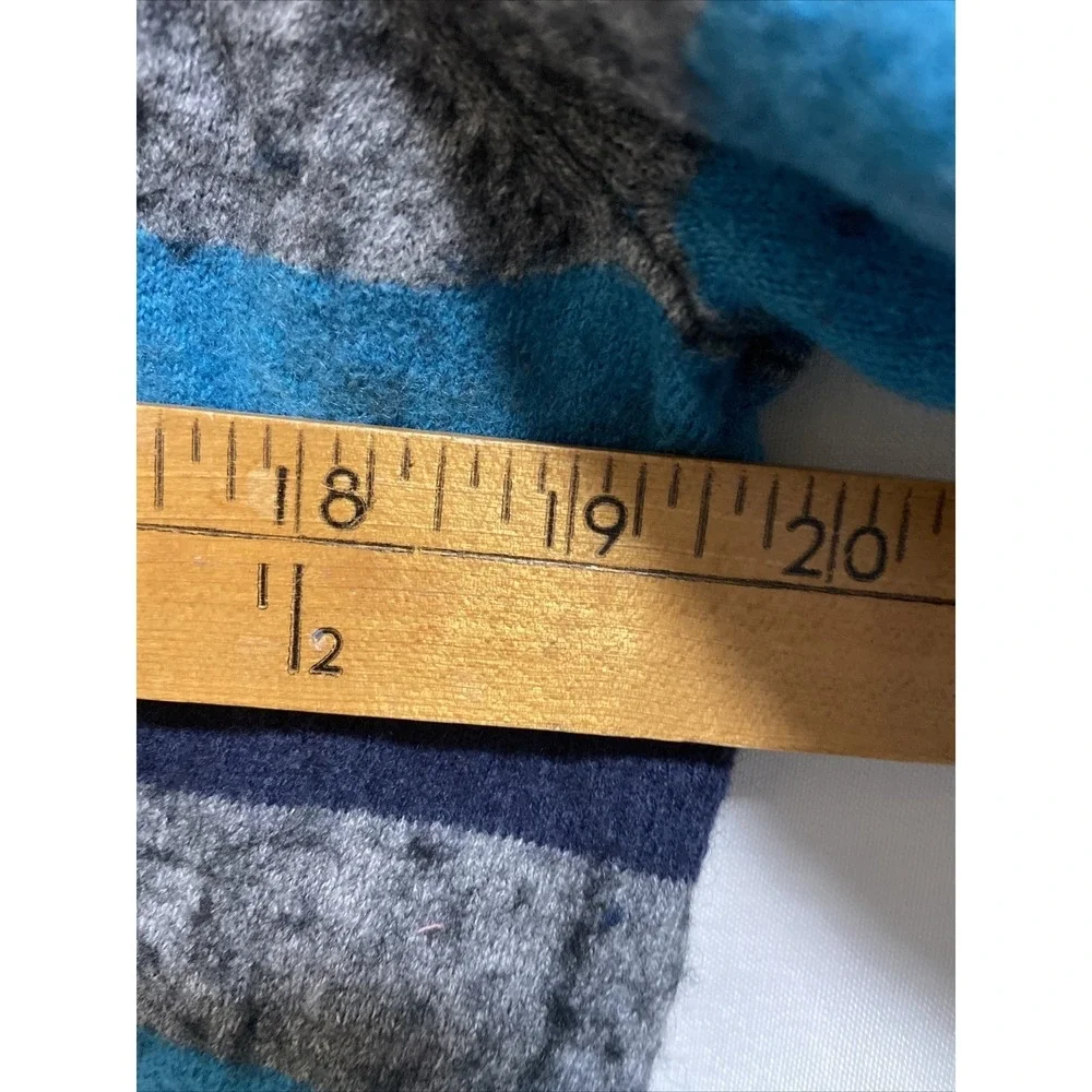 North Face Men's Crewneck Sweater Long Sleeve Size Large‎ Blue Gray Stripe